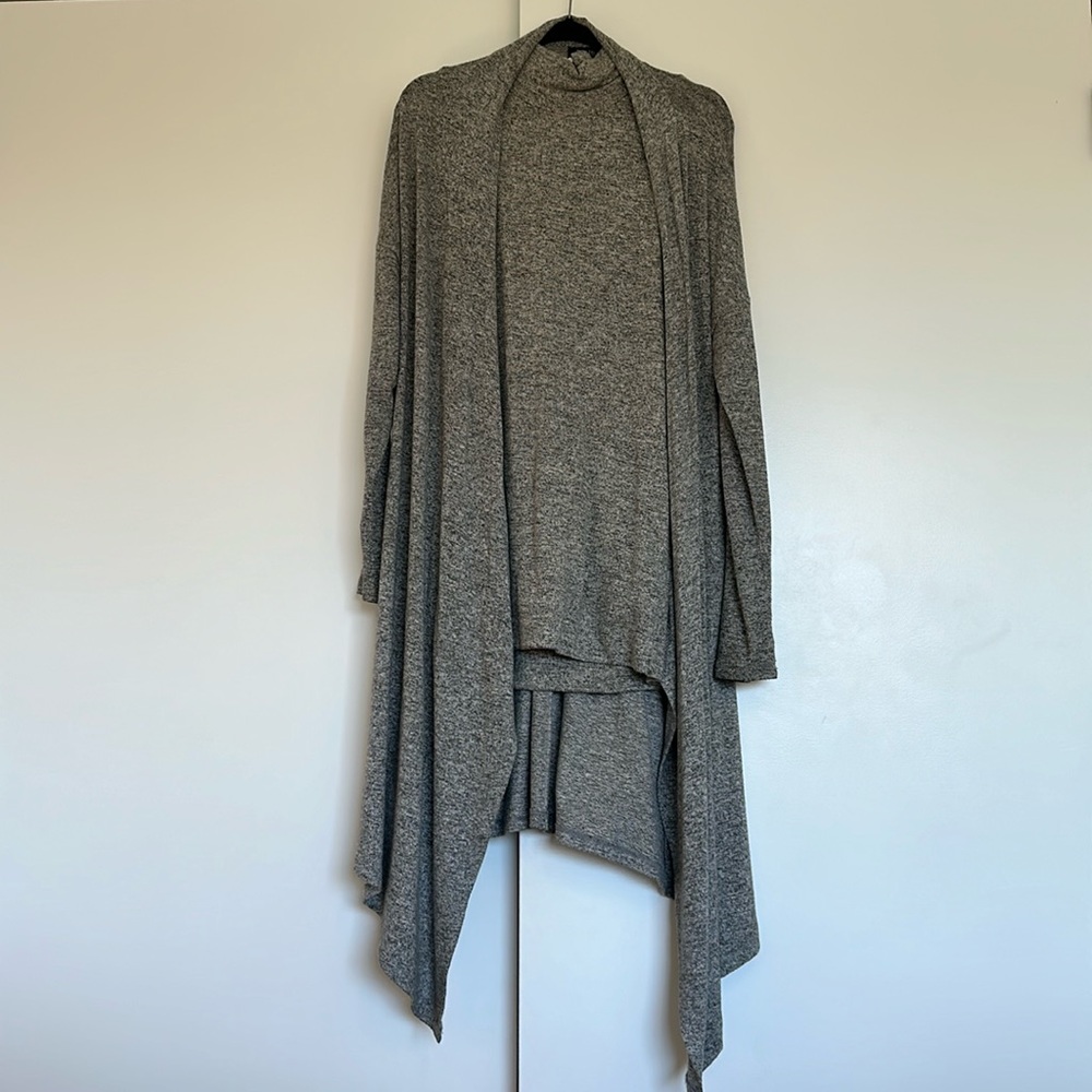 White House Black Market Mini Turtle Neck Sweater Dress, and Matching Cardigan M